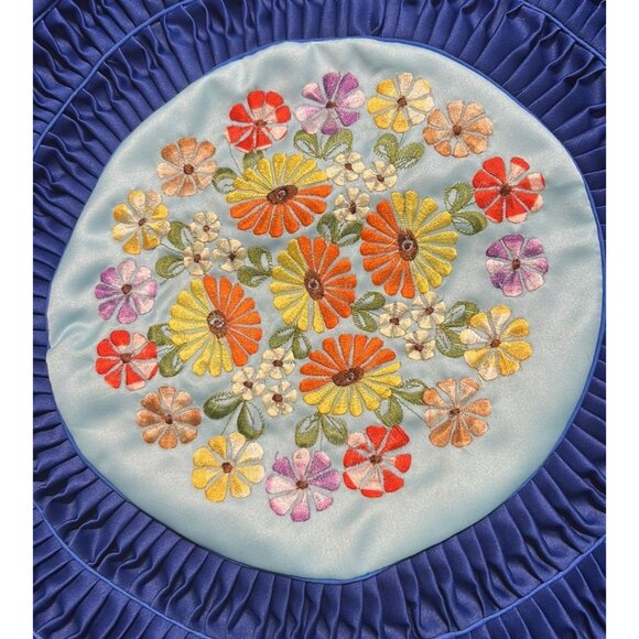 Vintage Bundle Handmade Korean Patchwork Floor Cushion Cover Throw Pillow Satin - Picture 14 of 16